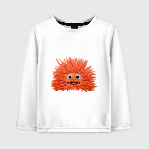 Детский лонгслив Fluffy monster orange / Белый – фото 1