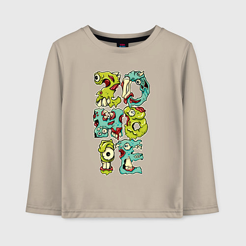 Детский лонгслив Зомби / Миндальный – фото 1