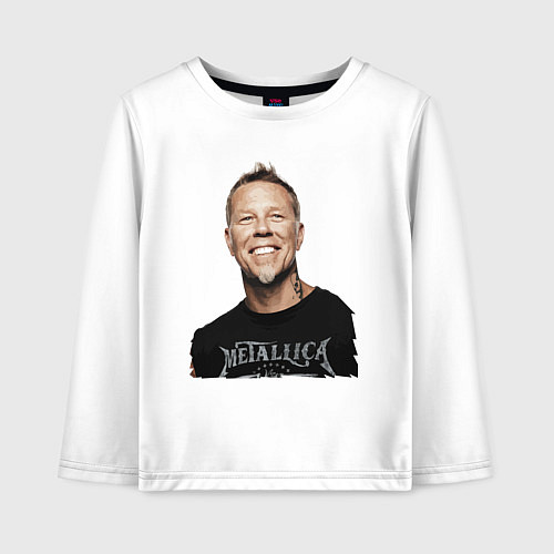Детский лонгслив James Alan Hetfield - Metallica leader / Белый – фото 1