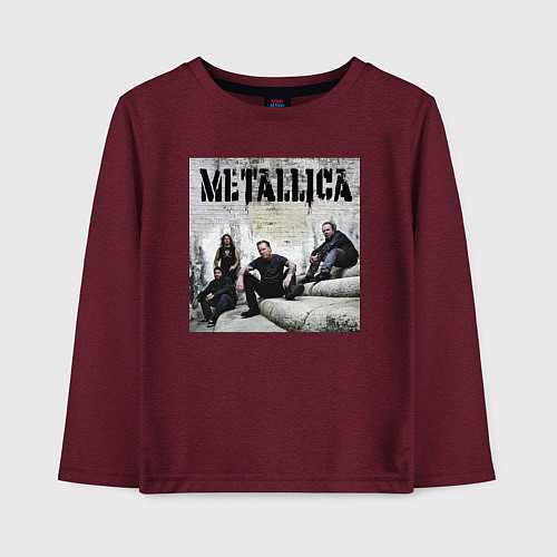 Детский лонгслив Metallica - cool guys / Меланж-бордовый – фото 1