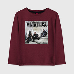 Лонгслив хлопковый детский Metallica - cool guys, цвет: меланж-бордовый