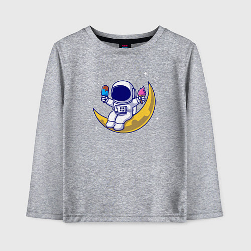 Детский лонгслив Космическое мороженое / Меланж – фото 1