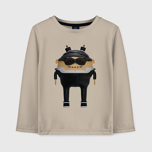 Детский лонгслив Cartoon agent female in black suit / Миндальный – фото 1