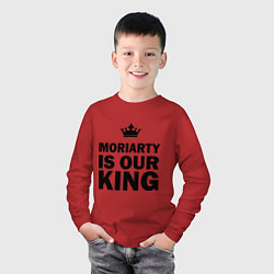 Лонгслив хлопковый детский Moriarty is our king, цвет: красный — фото 2