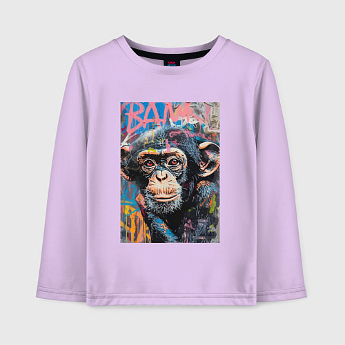 Детский лонгслив Graffiti monkey / Лаванда – фото 1