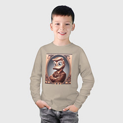 Лонгслив хлопковый детский Дональд Дак-Трамп на денежной купюре, цвет: миндальный — фото 2