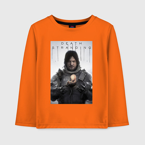 Детский лонгслив Death Stranding - Norman Reedus / Оранжевый – фото 1