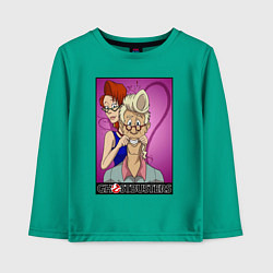 Лонгслив хлопковый детский Ghostbusters - Egon and Janine, цвет: зеленый
