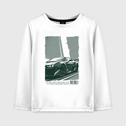 Лонгслив хлопковый детский Постер спорткара, цвет: белый