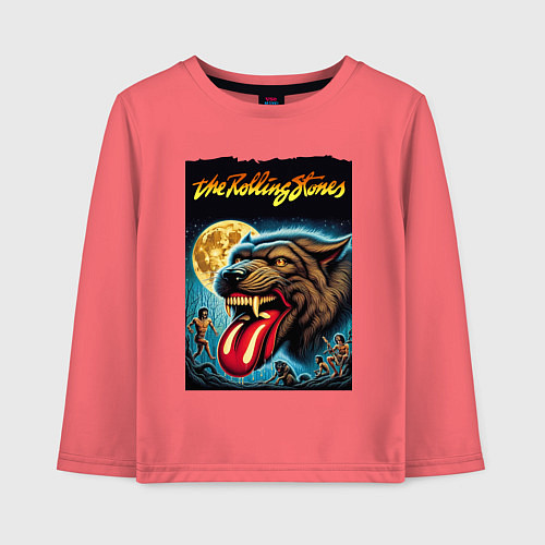 Детский лонгслив The Rolling Stones - the beginning / Коралловый – фото 1