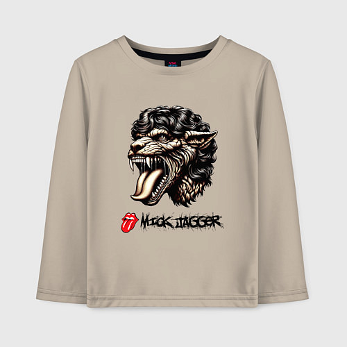 Детский лонгслив Mick Jagger - stylization / Миндальный – фото 1