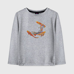 Лонгслив хлопковый детский Карпы кои рыбы, цвет: меланж