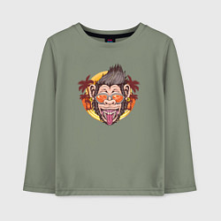 Лонгслив хлопковый детский Summer monkey, цвет: авокадо