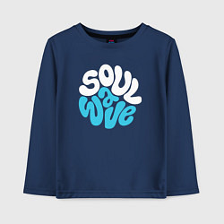 Лонгслив хлопковый детский Волна души, цвет: тёмно-синий