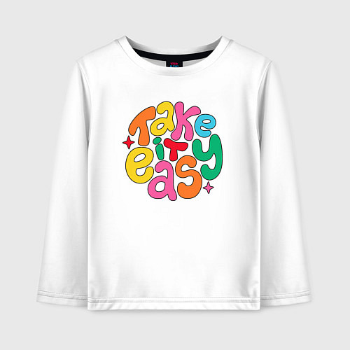Детский лонгслив Будь проще / Белый – фото 1