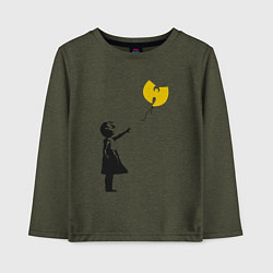 Лонгслив хлопковый детский Wu-Tang Banksy, цвет: меланж-хаки
