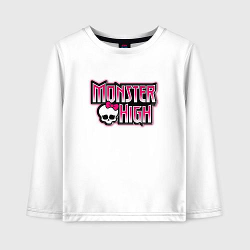 Детский лонгслив Monster High надпись / Белый – фото 1