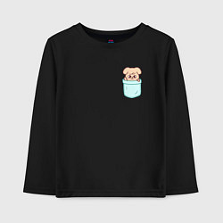 Лонгслив хлопковый детский PuppyM in pocket, цвет: черный