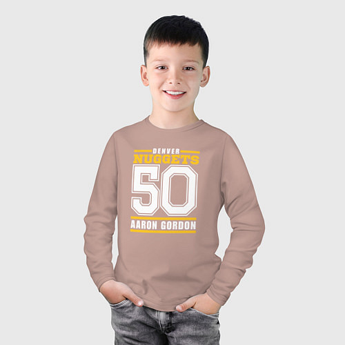 Детский лонгслив Denver - Aaron Gordon / Пыльно-розовый – фото 3