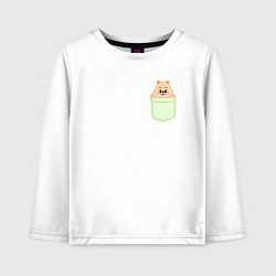 Лонгслив хлопковый детский Han quokka in pocket, цвет: белый