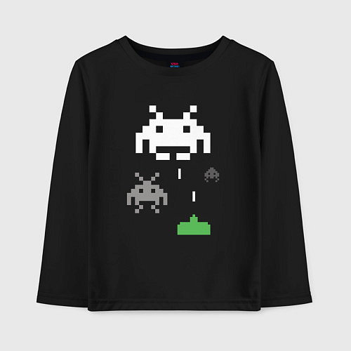 Детский лонгслив Space invaders / Черный – фото 1