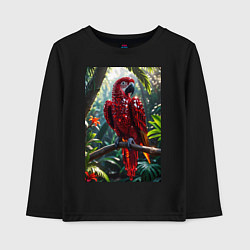 Детский лонгслив Попугай из драгоценных камней