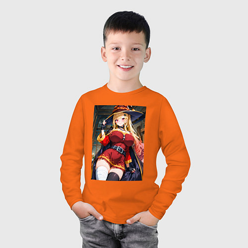 Детский лонгслив Марин Китагава косплей Мегумин / Оранжевый – фото 3