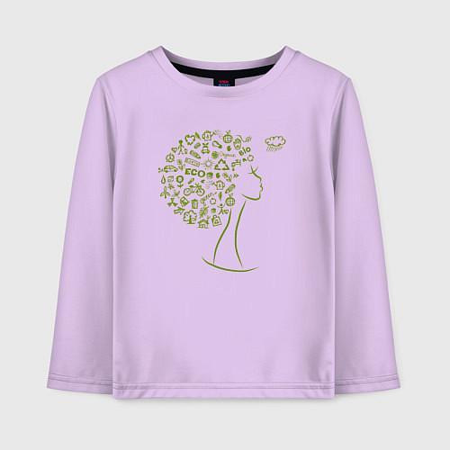 Детский лонгслив Эко девчонка / Лаванда – фото 1