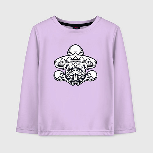 Детский лонгслив Мексиканский бульдог / Лаванда – фото 1