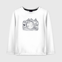 Лонгслив хлопковый детский Мир фотографии, цвет: белый