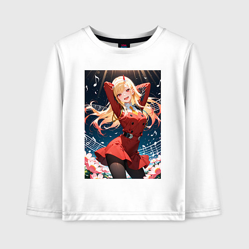 Детский лонгслив Марин Китагава косплей 002 Darling in the Franxx / Белый – фото 1