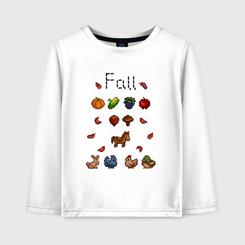 Детский лонгслив Stardew Valley fall / Белый – фото 1
