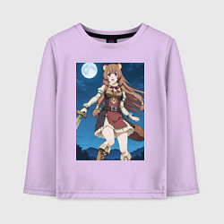 Лонгслив хлопковый детский Рафталия сражается в ночи, цвет: лаванда
