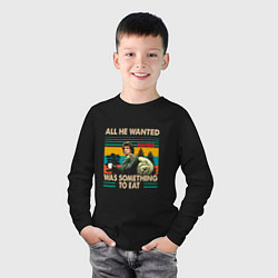 Лонгслив хлопковый детский Rambo: All he wanted was something to eat, цвет: черный — фото 2