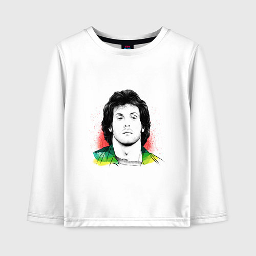 Детский лонгслив Stallone: Портрет Рэмбо / Белый – фото 1