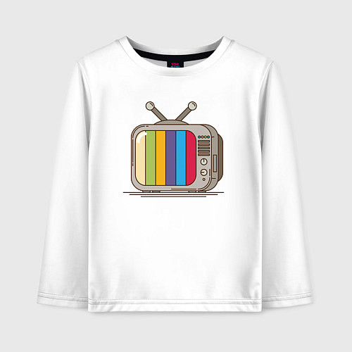 Детский лонгслив Retro television / Белый – фото 1