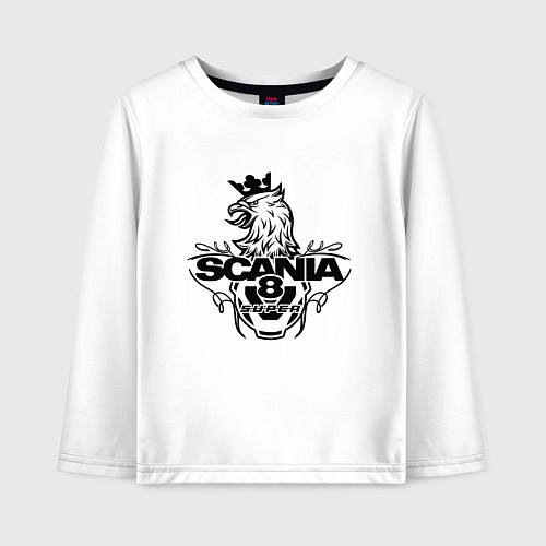 Детский лонгслив Scania V8 / Белый – фото 1