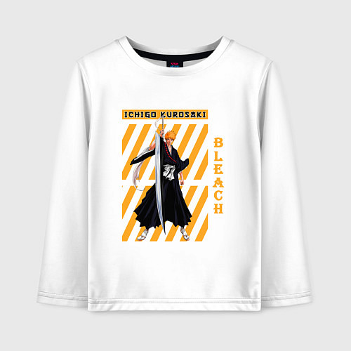 Детский лонгслив Блич Kurosaki Ichigo меч / Белый – фото 1