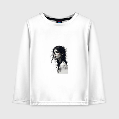 Детский лонгслив Мрачная красота / Белый – фото 1