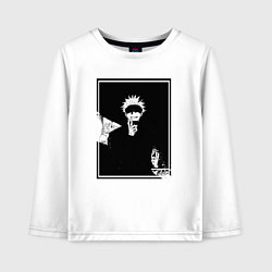 Лонгслив хлопковый детский Сатору годжо манга, цвет: белый