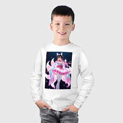 Лонгслив хлопковый детский Лиса танцует в платье, цвет: белый — фото 2