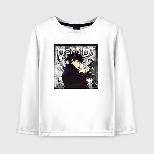 Детский лонгслив Мегуми магическая битва / Белый – фото 1
