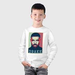 Лонгслив хлопковый детский Drake, цвет: белый — фото 2