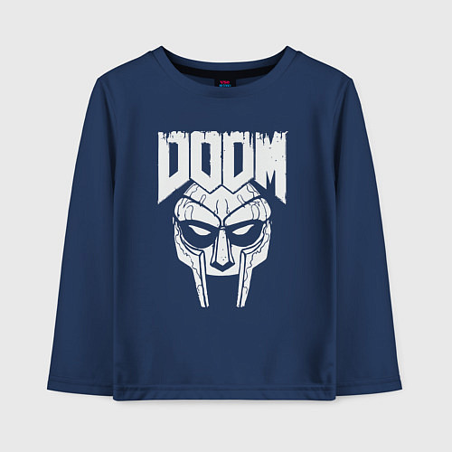 Детский лонгслив Doom mask / Тёмно-синий – фото 1