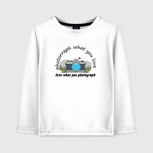 Детский лонгслив Фотографируй то что любишь / Белый – фото 1