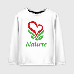 Лонгслив хлопковый детский Любовь природы, цвет: белый