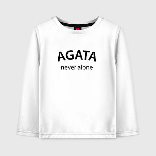 Детский лонгслив Agata - never alone / Белый – фото 1