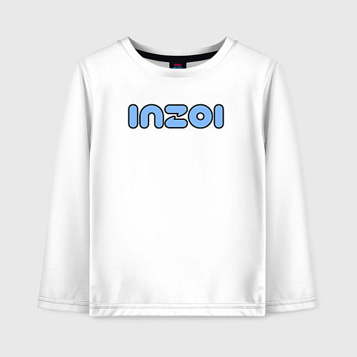Детский лонгслив Inzoi синий логотип / Белый – фото 1