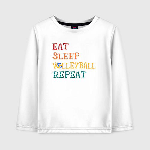 Детский лонгслив Eat sleep volley / Белый – фото 1