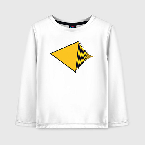 Детский лонгслив Треугольники в проекции / Белый – фото 1